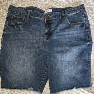 Lane Bryant Jean Shorts. Classic Indigo Distressed